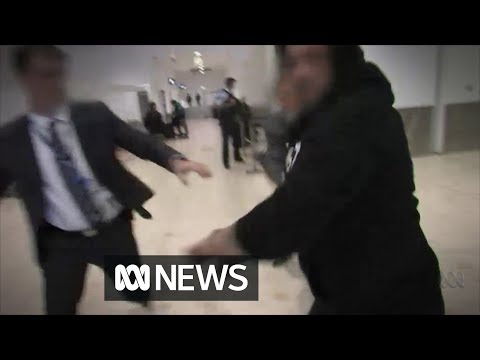 Man arrested at Sydney Airport lashes out at police