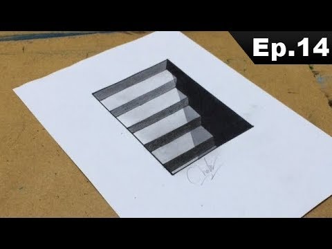 วิธีวาดบันไดใต้ดิน3มิติ เหมือนมากๆ!! - วาดภาพ3มิติ(Ep.14) [Very Easy How To Drawing 3D Art]