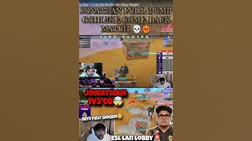 Jonathan 1v3 Cg 💀 | Godlike come back match ❤️‍🔥 | ESL DAY 1 | #jonathangaming #godlike #esl #shorts