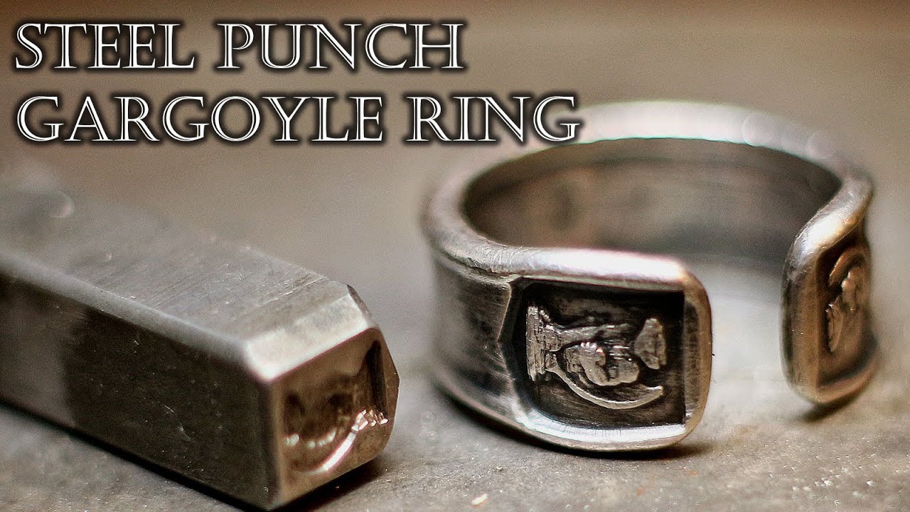 RS 158(STEEL PUNCH GARGOYLE RING)