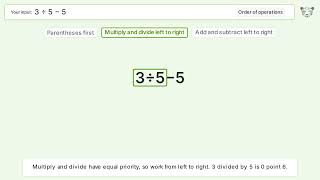 Order of Operations: Solve 3:5-5 step-by-step solution