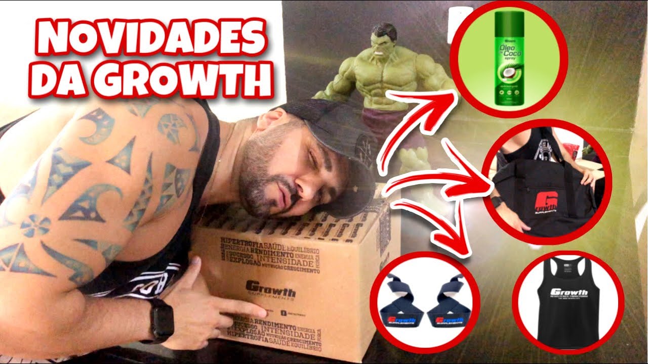 CAIXA GROWTH CHEIA DE NOVIDADES SPRAY DE COCO GROWTH MOCHILA GROWTH