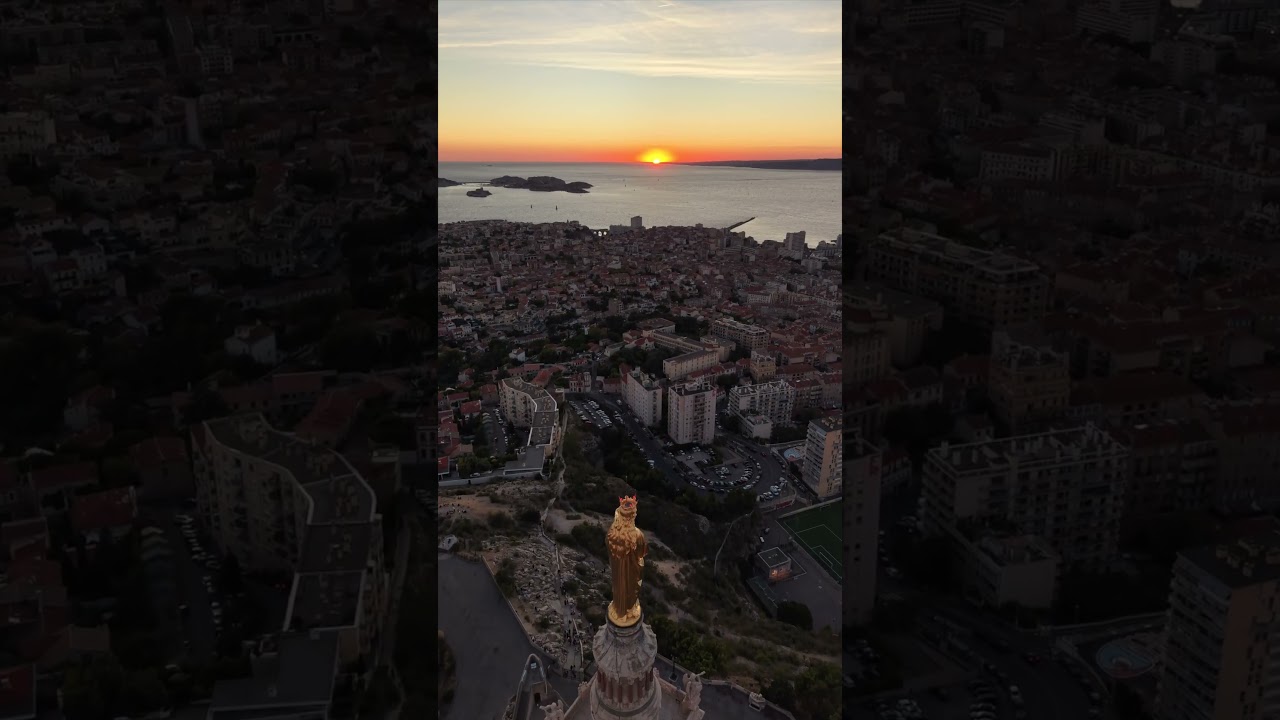 Marseille sous le sunset 🌅 #sunset #om #marseille #drone #view