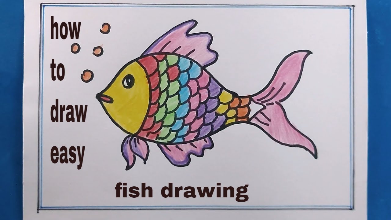 inrathanak008 on X: How to Draw Fish Drawing with Colored Markers