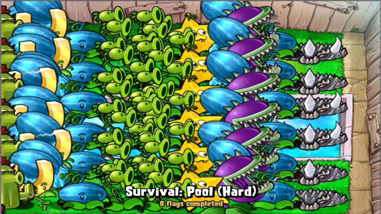 Plants vs Zombies | Survival Pool | All Big Time Plant PvZ vs All ...