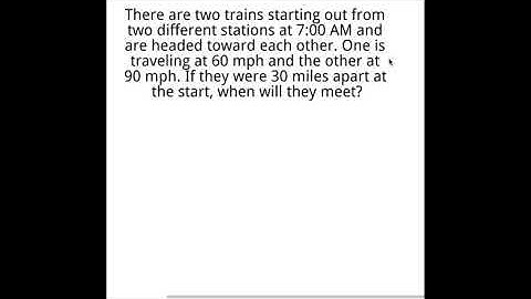 Trains traveling towards each other at different speeds, calculate when will they meet