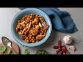 Honey roasted curry cauliflower with chickpeas and grilled cheese