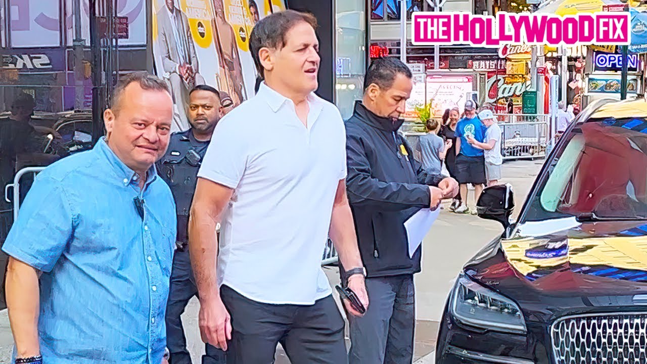 Mark Cuban From 'Shark Tank' Greets Fans While Leaving His Guest Appearance At Good Morning America