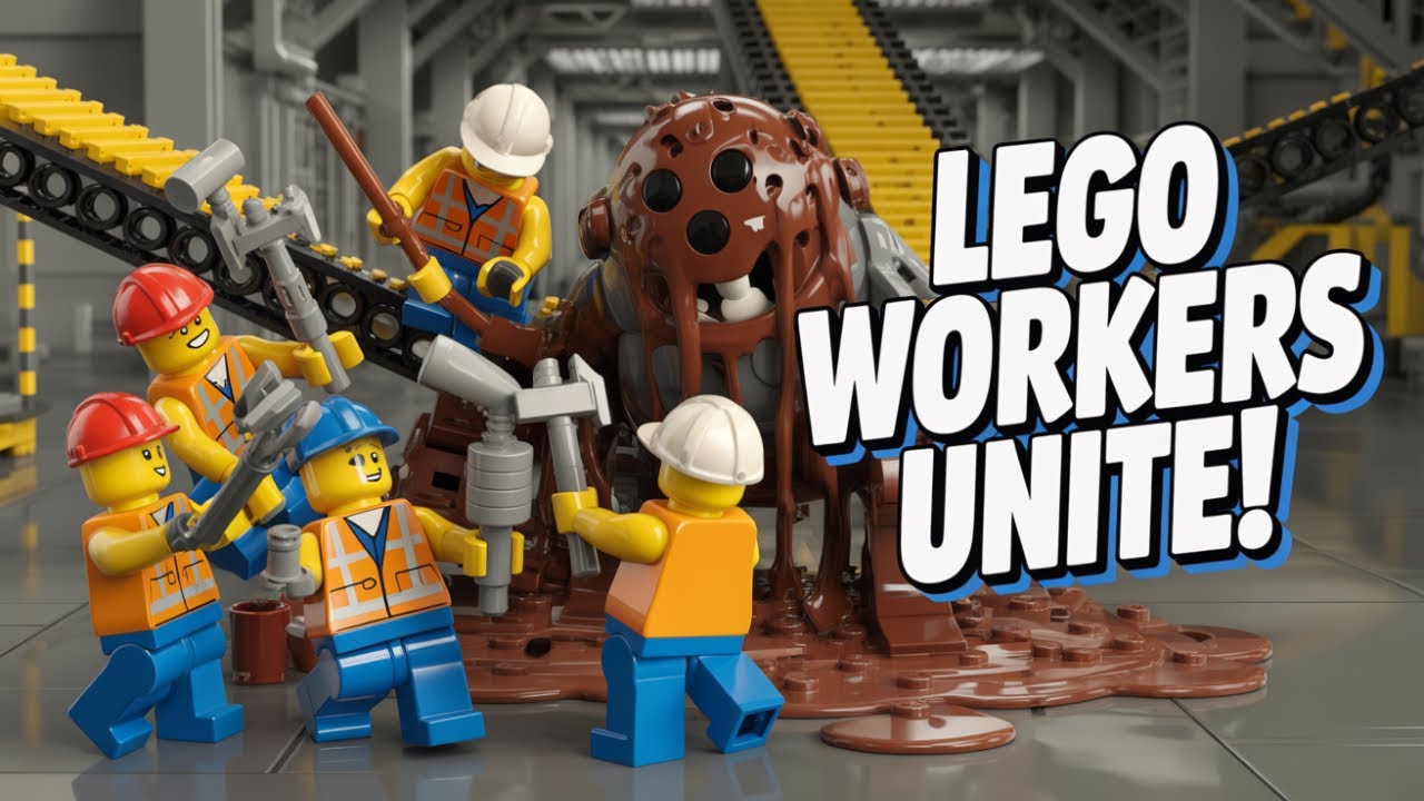 LEGO Worker Battle Vs Giant Sludge Monster!