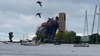 J C Weadock Power Plant demolition 29 August 2020 in slow motion