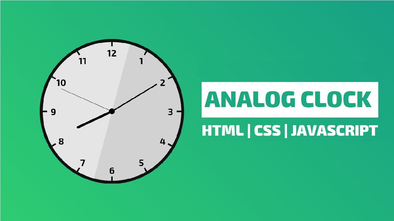 code นาฬิกา html  Update  Analog Clock Using Html \u0026 CSS \u0026 JavaScript