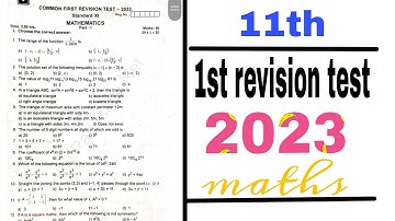 11th|maths|first revision test question paper 2023|Sivaganga district||||😇😇||||