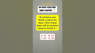 How many days will 8 workers need to finish it? #shorts #riddlemathzone #maths