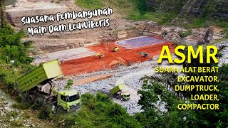 ASMR Suara Alat Berat Pekerjaan Proyek Besar Pembangunan Bendungan Inti Leuwikeris