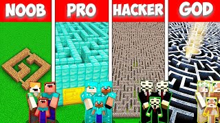Minecraft Battle: NOOB vs PRO vs HACKER vs GOD! GIANT MAZE BUILD SECRET MAZE CHALLENGE in Minecraft
