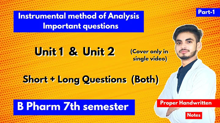 Part-1। Instrumental method of analysis Important questions with solution। Short & long। 7th sem।