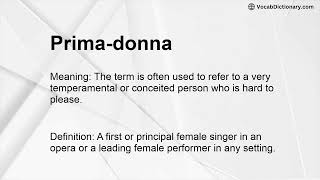 Prima-donna Meaning