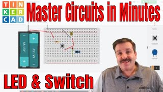 Lesson 1 | A LED and Pushbutton | Master Tinkercad Circuits in Minutes