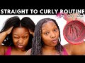 WILL MY HAIR REVERT?😩 Straight To Curly Routine W/ DIY Hair Mask For Hair Growth + Length Retention