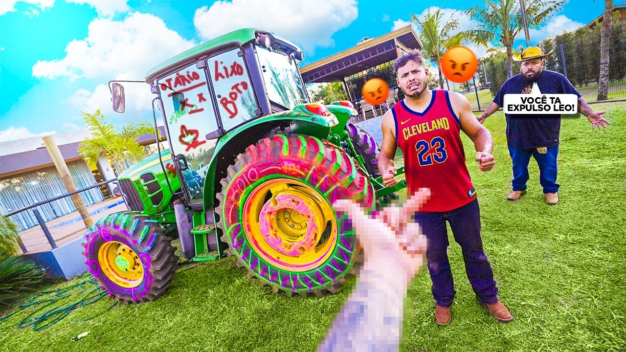 REAÇÃO DO RENATO AO VER O TRATOR DELE PIXADO !!! 🤣 🚜 *