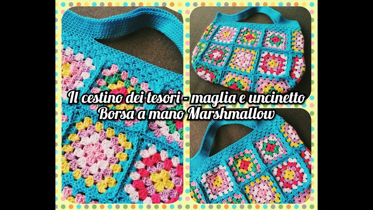 Borsa granny a mano Marshmallow - Semplice, economica, no rete, no juta, senza cuciture - trendy!