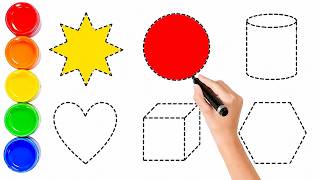 Learn Shapes and Colors for Kids | Shape Tracing & Coloring Activity | Preschool Learning