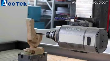 AccTek professional 5 axis cnc router 1325 size for wood, spindle rotate 360 degree