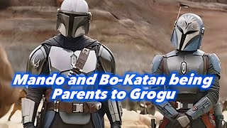 Mando and BoKatan being parents to Grogu l The Mandalorian Season 3