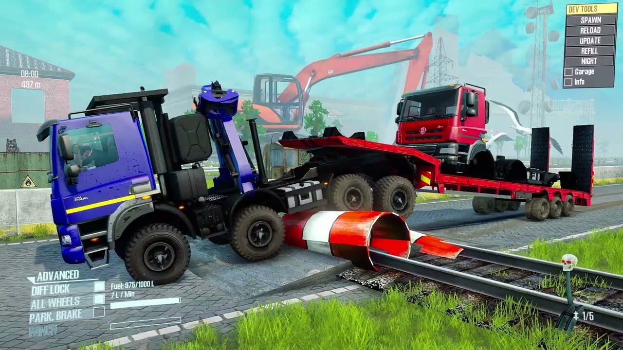 Spintires: Mudrunner | Big Truck Tandem Trailer Mud Wrestling Match Day126