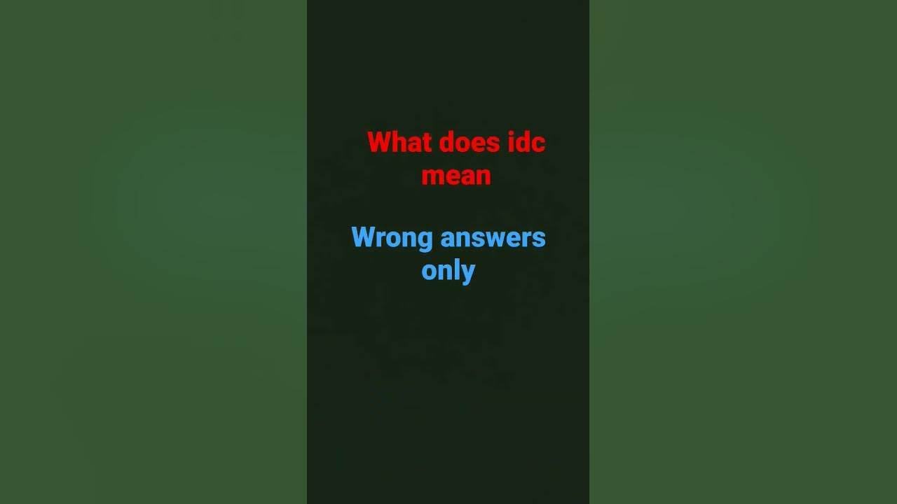 what does IDC mean - YouTube