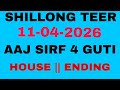 11/04/2026 Shillong Teer Common Number today | Shillong Teer Target Number today