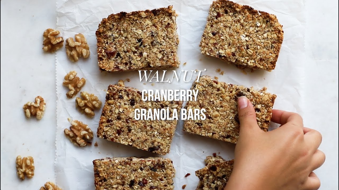 Walnut Cranberry Granola Bars YouTube