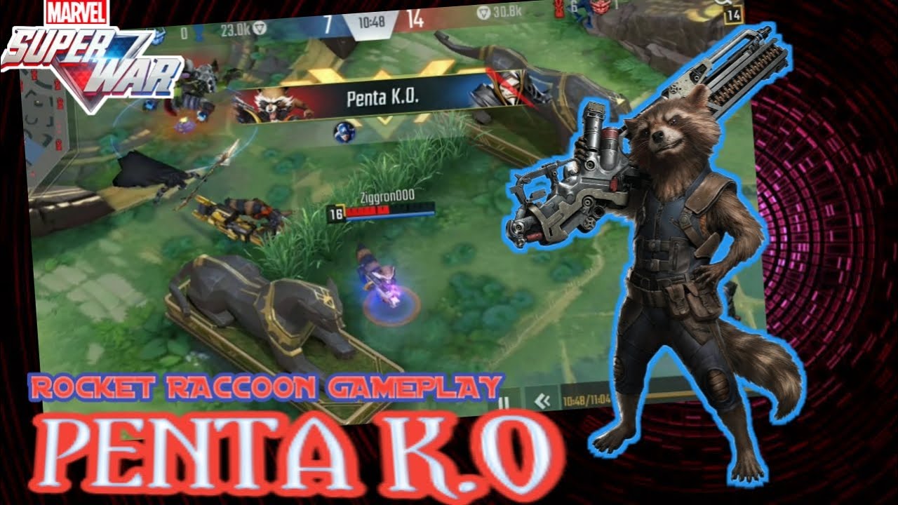 ROCKET RACCOON PENTA K.O RANK MODE - MARVEL Super War Indonesia |