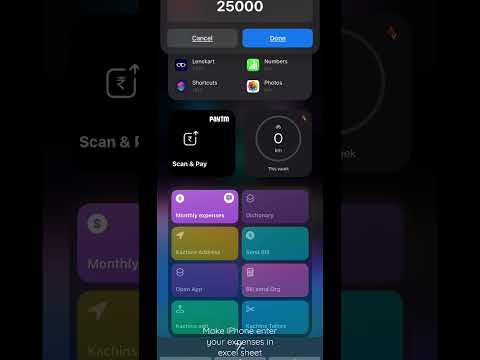 Making expense excel sheet using iPhone shortcuts