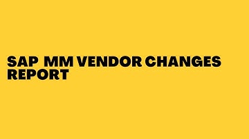 SAP MM VENDOR CHANGES REPORT