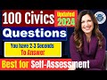 Self Test for 2024 Random 100 Civics Questions and Answers: U.S. Citizenship Interview 2024 | N400
