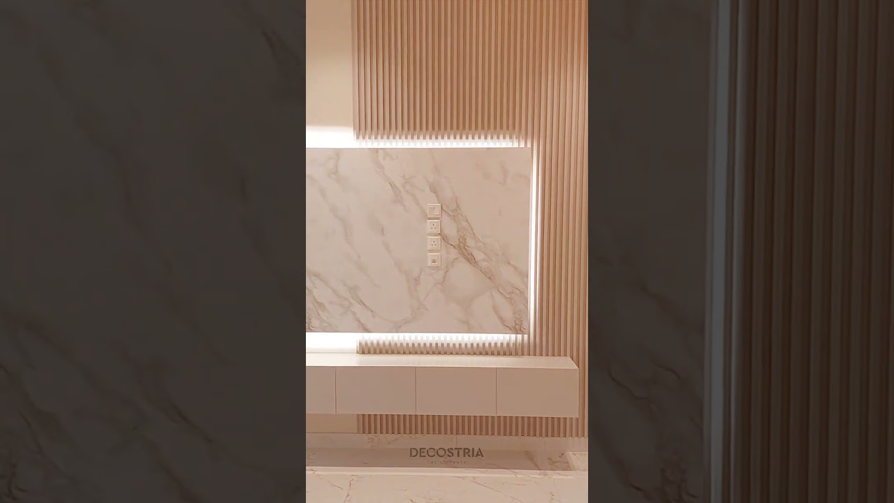 Modern Wall Panel Design with LED Lighting | Wood Slat Accent Wall | Decostria Canada