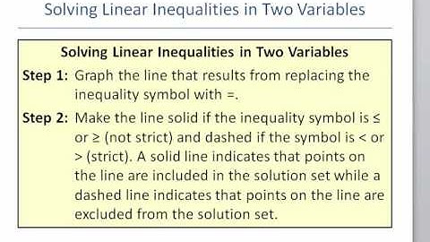 Section 2.5, Solving Linear Inequalities in Two Variables