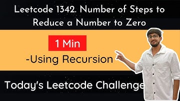 Leetcode 1342. Number of Steps to Reduce to Zero | Hindi