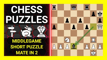 Chess Puzzles to Practice. Themes: Middlegame, Short puzzle, Mate in 2. Learn Chess