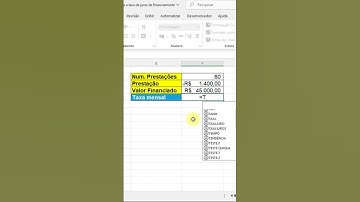 Fórmula para calcular a taxa de juros  de financiamento no Excel  #excel #exceltips