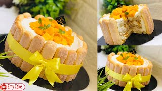 تورته تيراميسو المانجو ?بطريقه سهله وبسيطه وبطعم لذيذ ومنعش جداً️Mango tiramisu #tiramisu