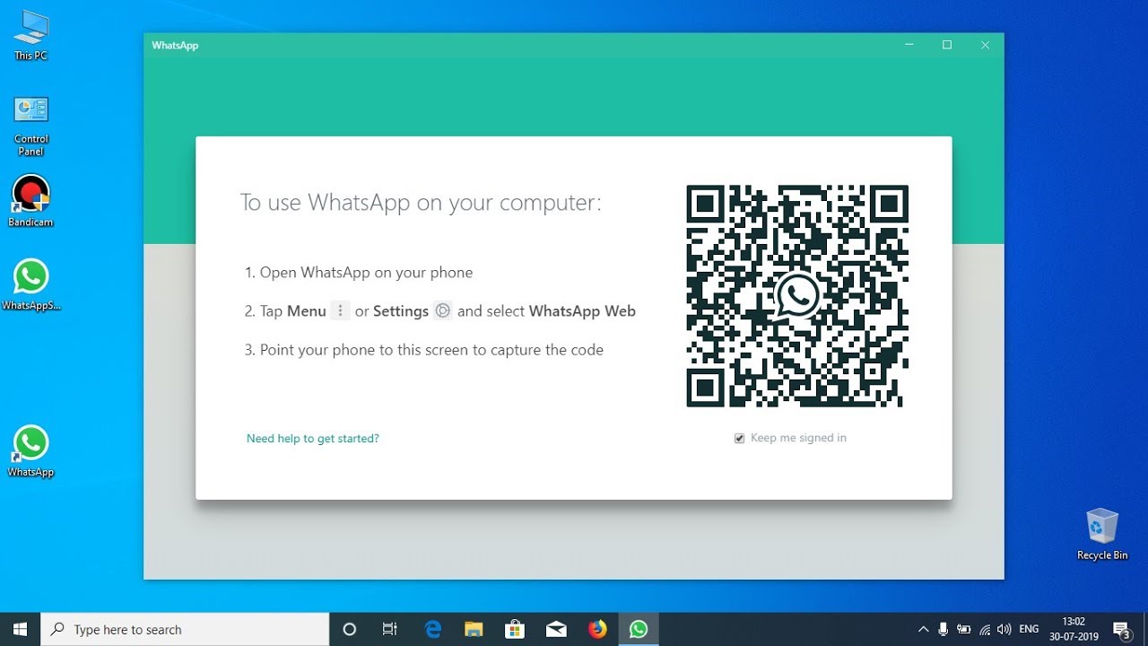 How To Install Whatsapp In Laptop For Windows 10 Youtube