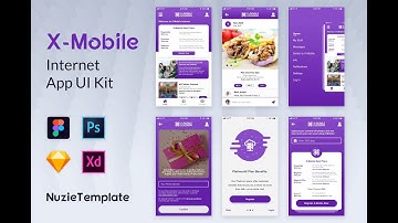 X-Mobile App UI Kit Template - Sketch, Figma, Photoshop and Adobe Xd File Design