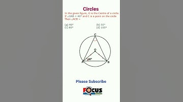 O is the centre of the circle. If angle OAB = 40° and C is the point on the circle find angle ACB