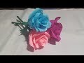 cara membuat bunga mawar dari kertas krep