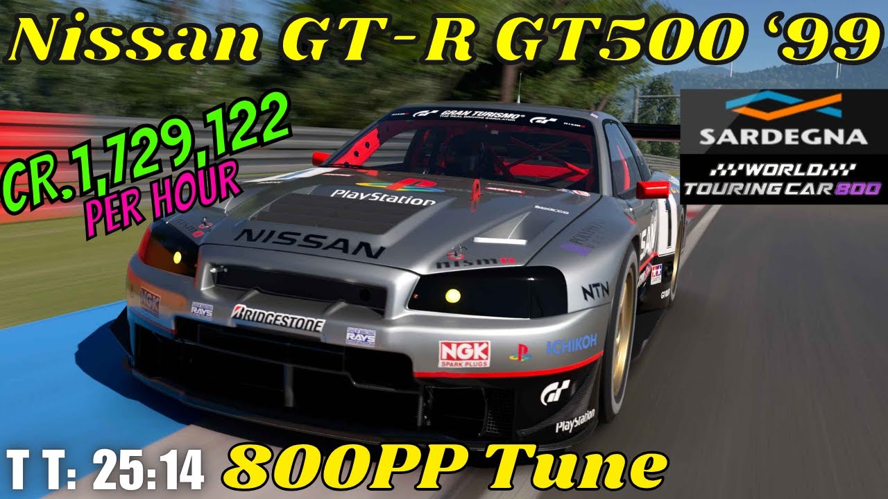 GT7|Nissan GT-R GT500 ‘99|Sardegna 800pp Tune|1.52