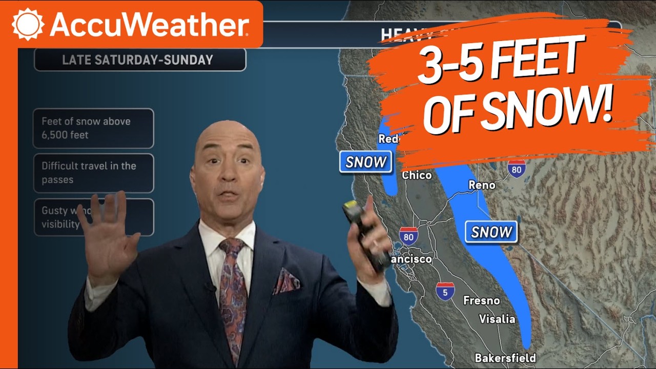 Weekend Storm to Bring 3-5 FEET of Snow to California Mountains - YouTube
