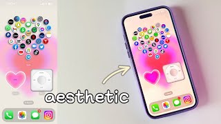 Customize your iPhone (Pink + Heart aesthetic) iOS17 • aesthetic accessories •  top widgets screenshot 2