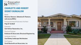 Charlotte and Robert Disney Bungalow - 2026 Preservation Award Winner
